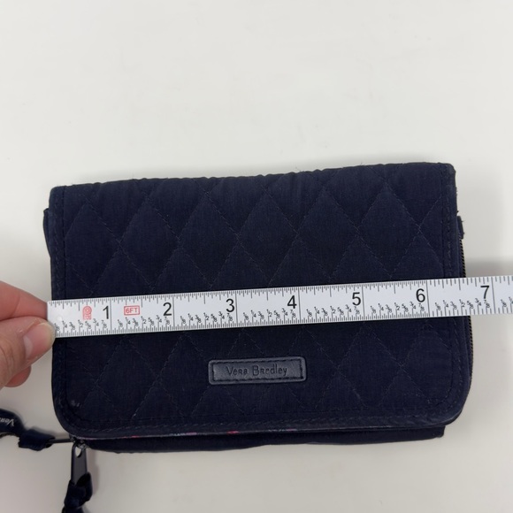 Vera Bradley Quilted RFID All-In-One Wallet Navy Blue Quilted Floral NO STRAP - Picture 11 of 16